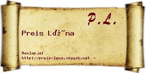 Preis Léna névjegykártya