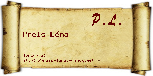 Preis Léna névjegykártya